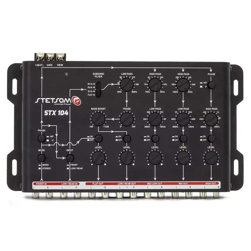 Stetsom STX 104 PRO - Crossover, 5 Way Channels, Digital Electronic Car Audio, Output Signal Processor, Car Audio Crossover High Precision, Audio Crossover, Crossover Adjustment, Audio Equalization - Image 2